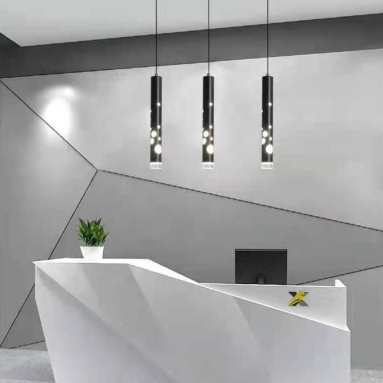 Sospensione cilindrica Sospensione Lampada Acrilico Modernista a LED in nero