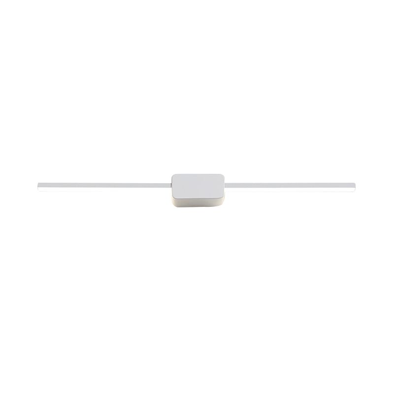 Weiß geradlinige Wandleuchte leichtes Eisen 16/23,5/31,5 Zoll langes LED -Waschtischlampe in warmem/weißem Licht