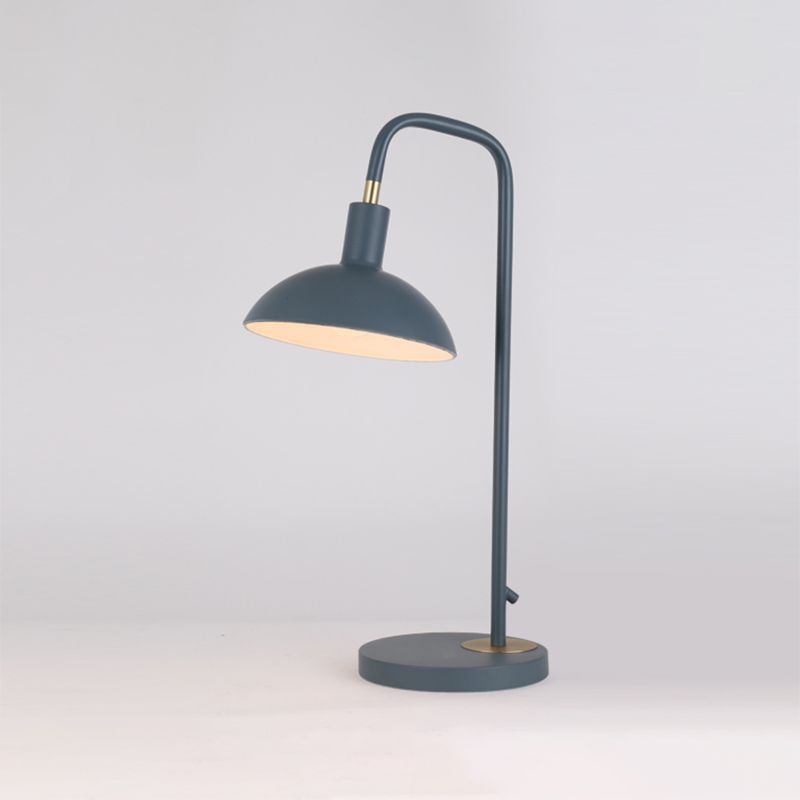 Metallic Dome Shade Nightstand Lamp Nordic 1 Bulb Pink/Yellow/Blue Table Light for Bedside