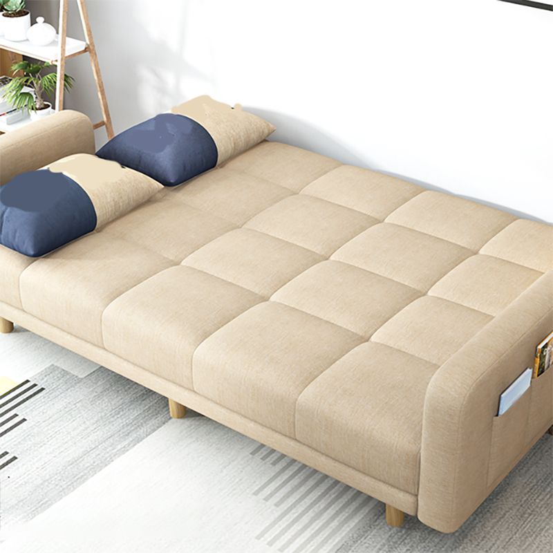 Beige hedendaagse koekje back sofa 25.6 "hoge vierkante armbank