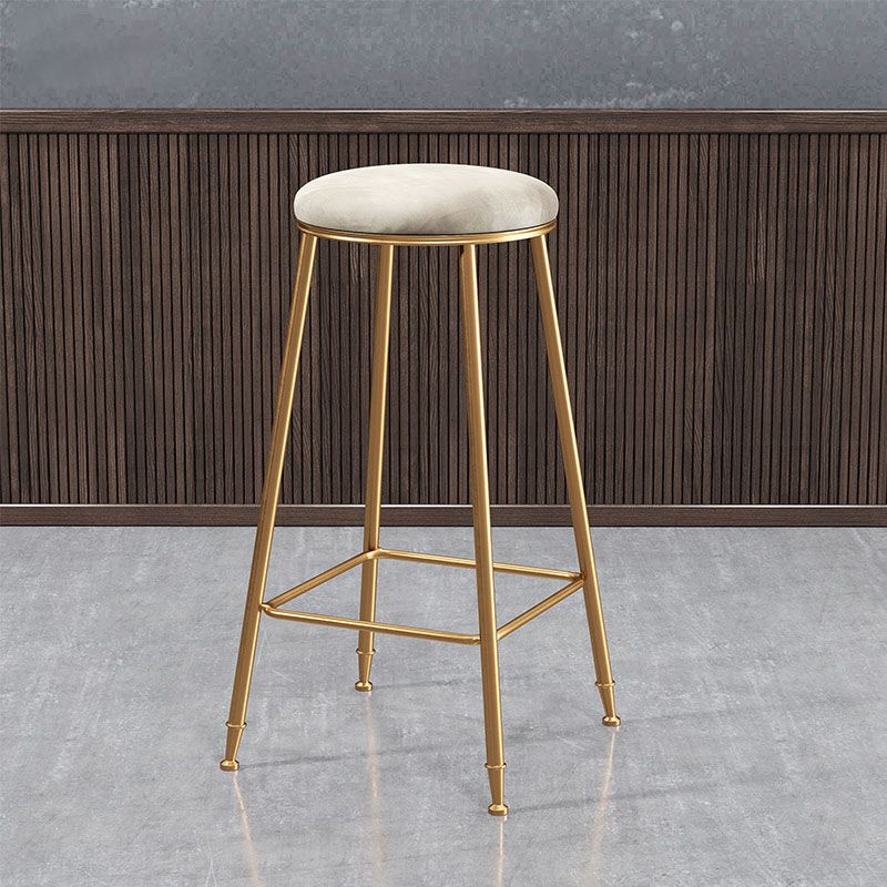 Nordic Design Stackable Backless Barstools for Home Upholstered Bar Stools with Metal Legs