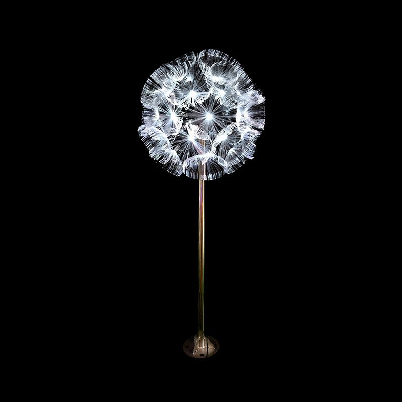 Modern Style Dandelion LED Stake Light Optical Fiber Backyard Lawn Lighting in Clear