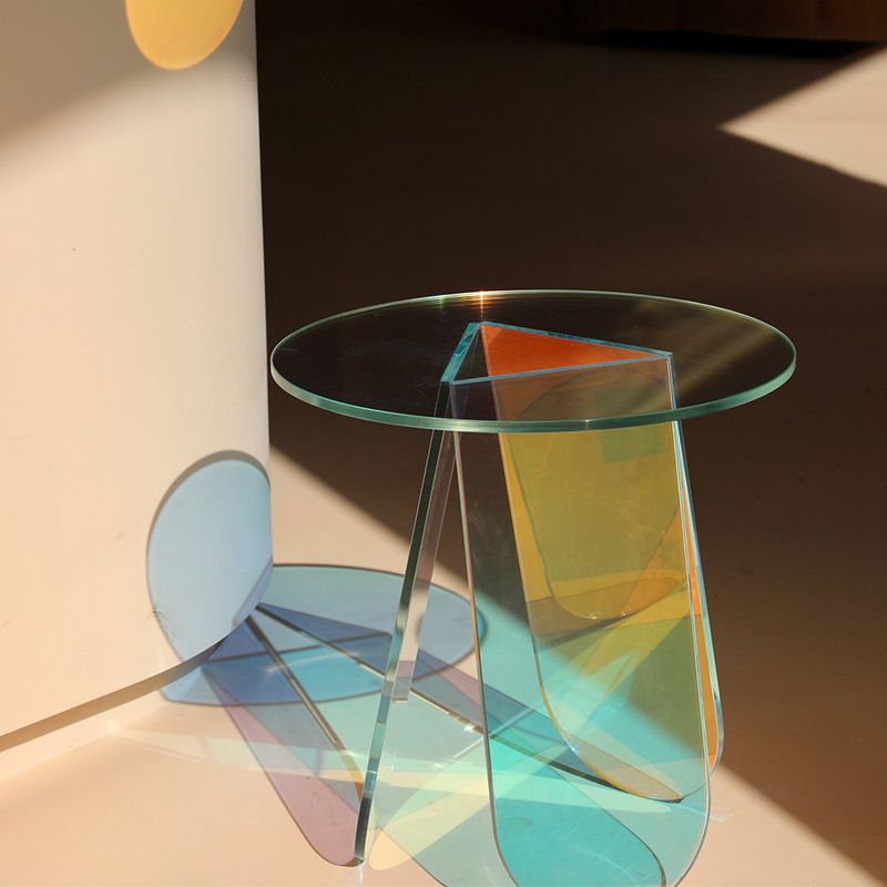 Modern Round/Elliptical Coffee Table Colored Plastic Cocktail Table