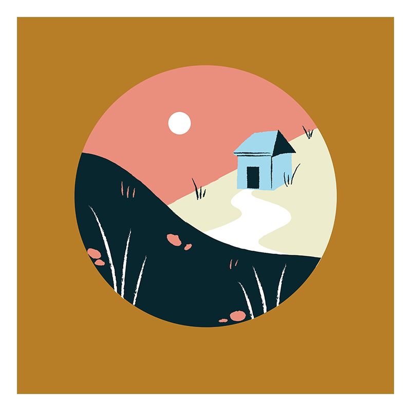 Landscape Illustration Wall Mural Wallpaper Modern Style Bedroom Wall Mural