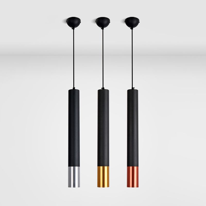 Style moderne linéaire suspendu metal métallique 1 lumière suspendue légère pour le salon