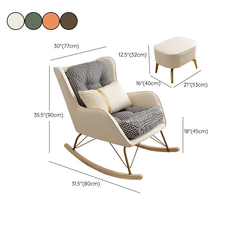 Luxurious Recliner Living Room Lazy Fabric Soft Upholstered Rocking Chairs