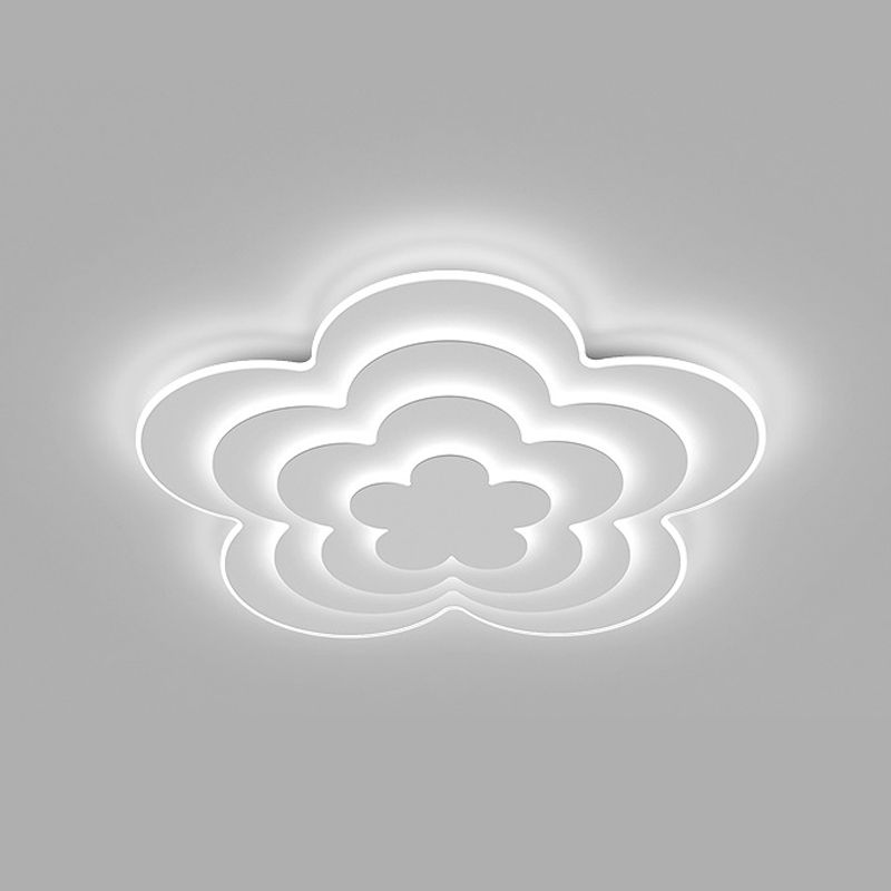 Modern Flush Light Armatures Bloemvormige Iron 1 Light Flush Mount-lampen in het wit