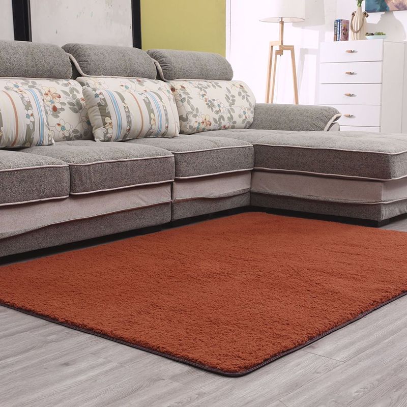 Simple Living Room Rug Multi-Color Solid Color Area Carpet Lamb Wool Non-Slip Easy Care Indoor Rug