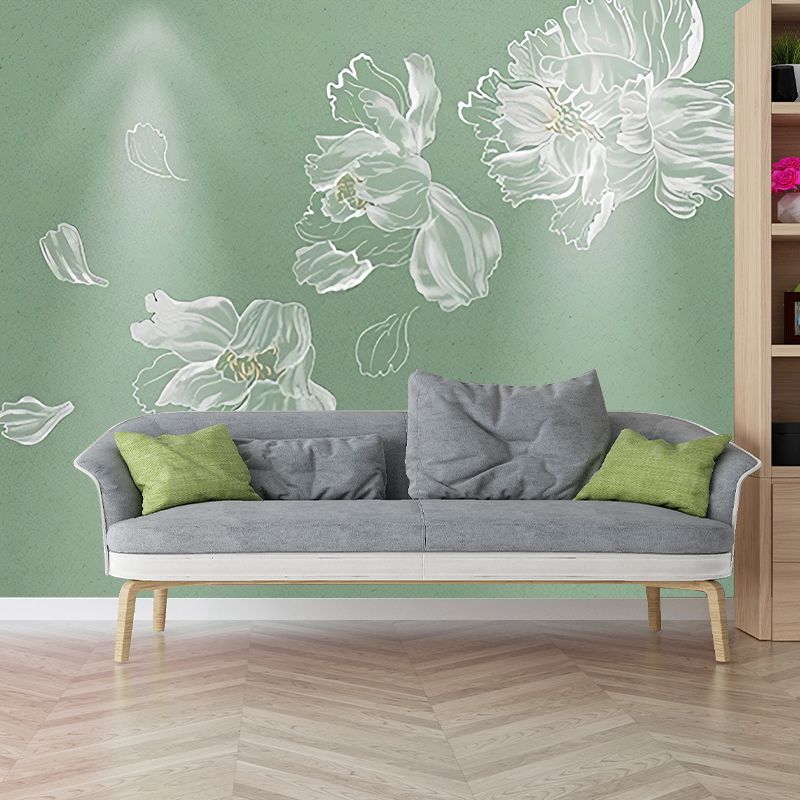 Stain-Resistant Flower Wall Covering Classic Mural Wallpaper for Living Room