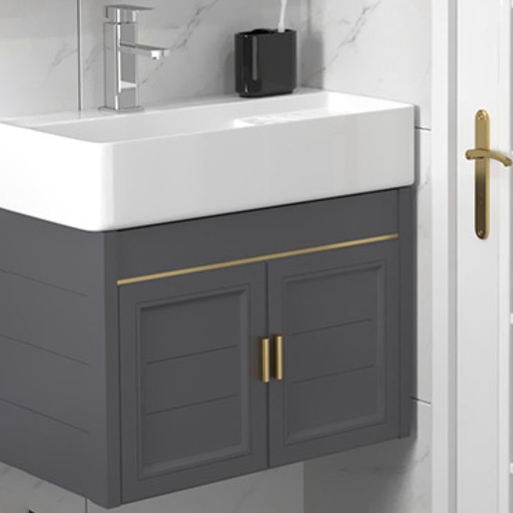 Modern Single Bath Vanity Wall Mount Ceramic Top Bathroom Vanity