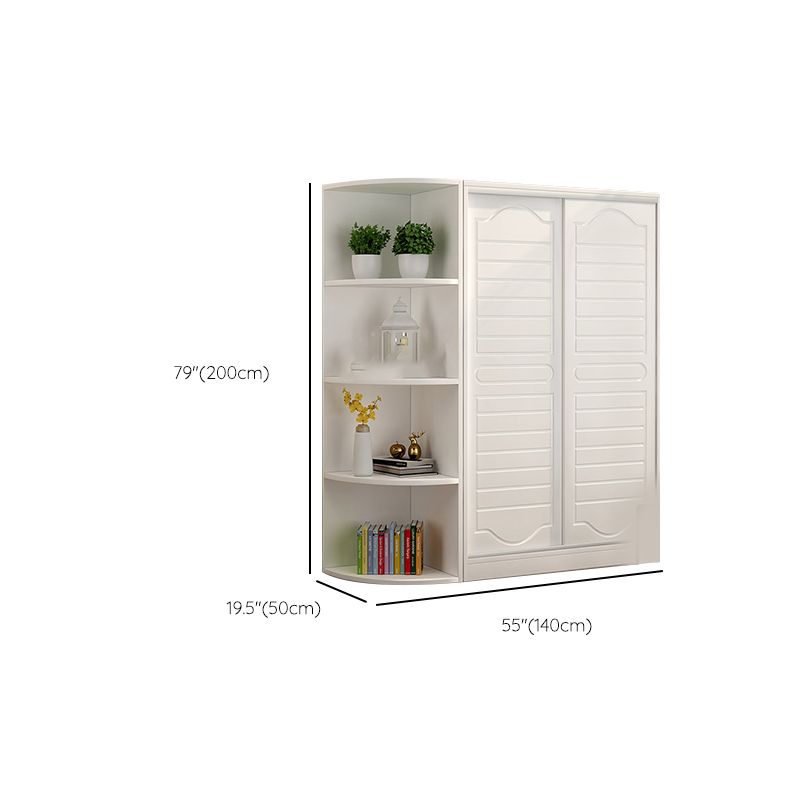 Modern White Wood Frame Wardrobe Freestanding Wardrobe with Soft Close Doors