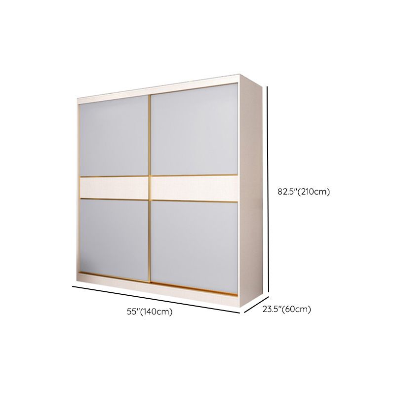 Coastal Style Wooden Wardrobe Cabinet Bedroom Sliding Doors Armoire