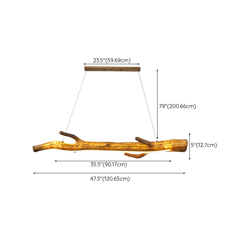 Modern Resin Ceiling Light Branch Shape Island Light with Acrylic Shade for Living Room