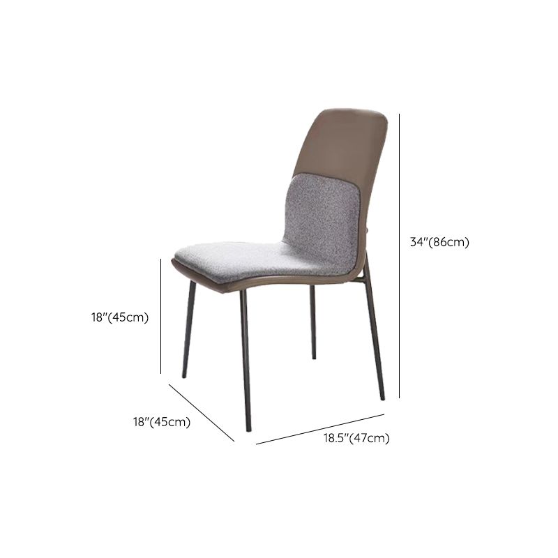Contemporary Kitchen Dining Side Chair Upholstered Dining Chair with Metal Legs