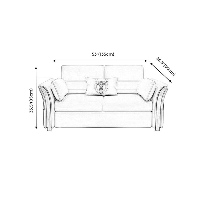 Cotton Blend and Faux Leather Convertible Sectionals Sofas with Storage in Yellow