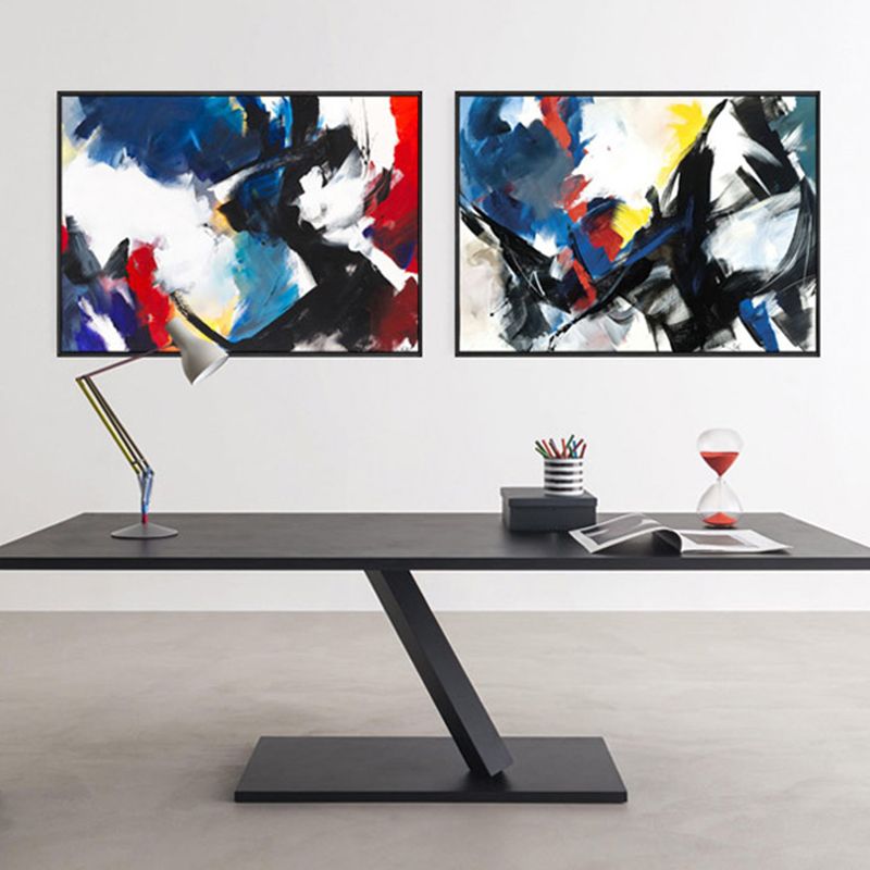 Penseelstreekpatroon canvas print hedendaagse kunst abstracte muur decor in pastelkleur