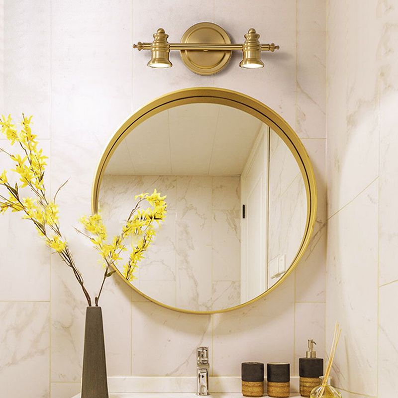 Linear Bathroom Vanity Mirror Light Traditionalism Metal 2/3/4-Bulb Brass Wall Sconce Lighting