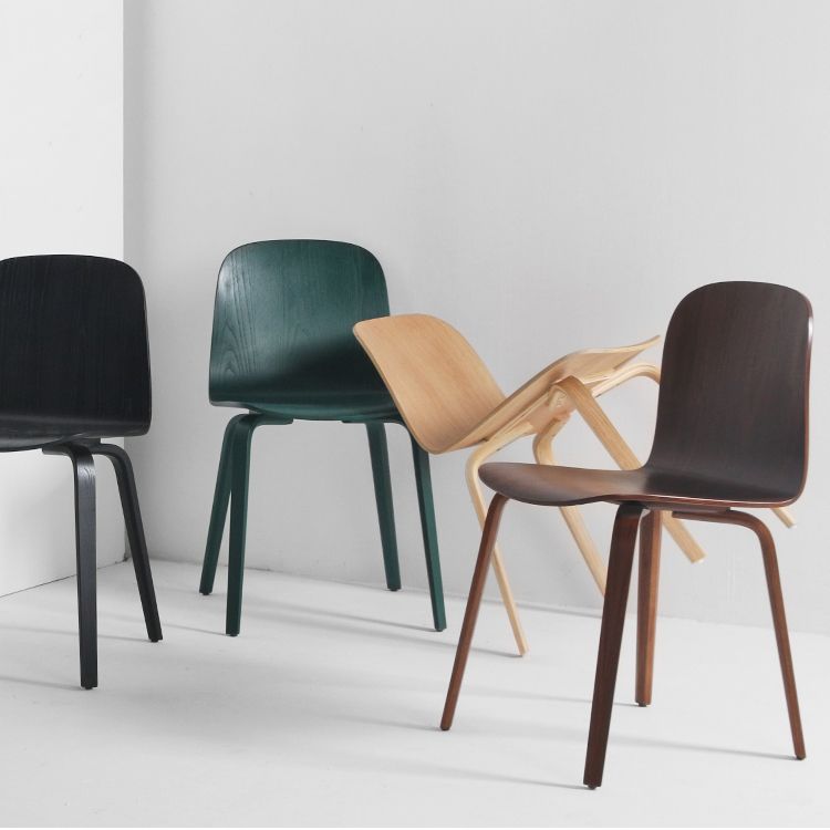Chaise d'appoint de salle à manger de Style moderne, sans accoudoirs, à dossier solide, avec pieds en bois, pour la cuisine