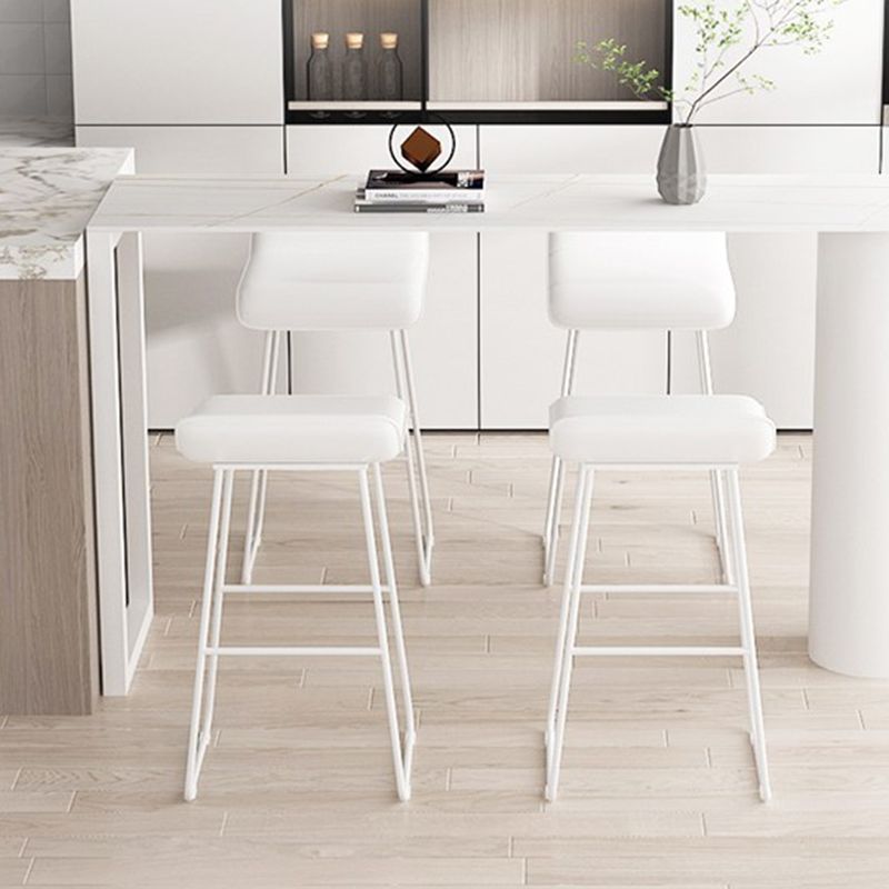 Contemporary Metal Legs PU Leather Indoor Barstool with Cushion