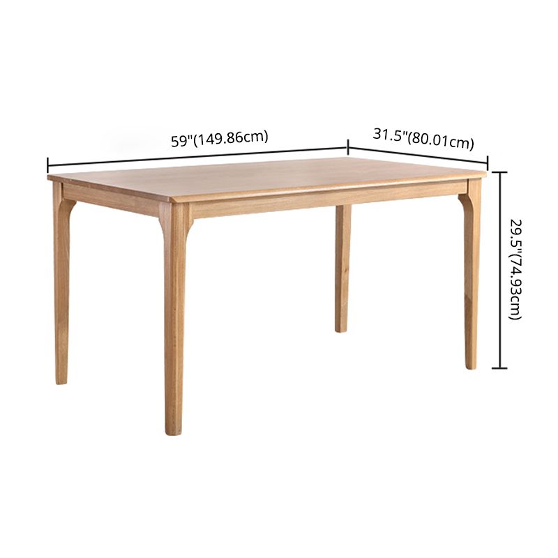 Minimalist Style Solid Wood Dining Set with Traditional Height Table and 4 Legs Base for Home Use