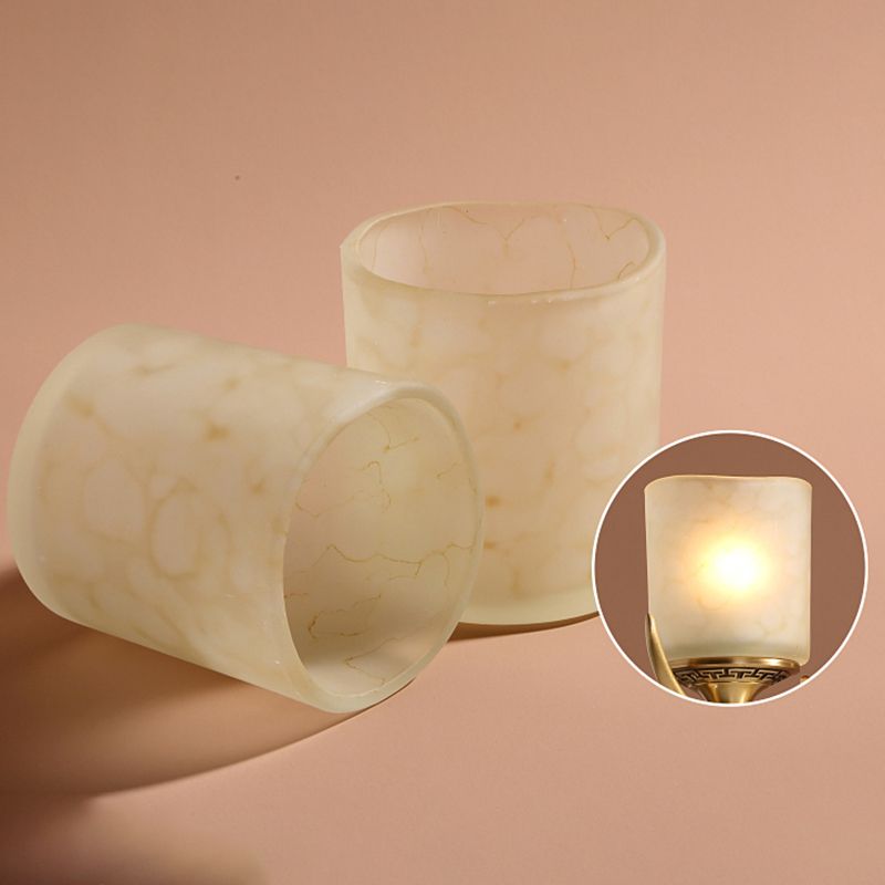 Multi-Head Chandelier Light Fixtures Rustic Antler Chandelier Pendant Lamp with White Glass Shade