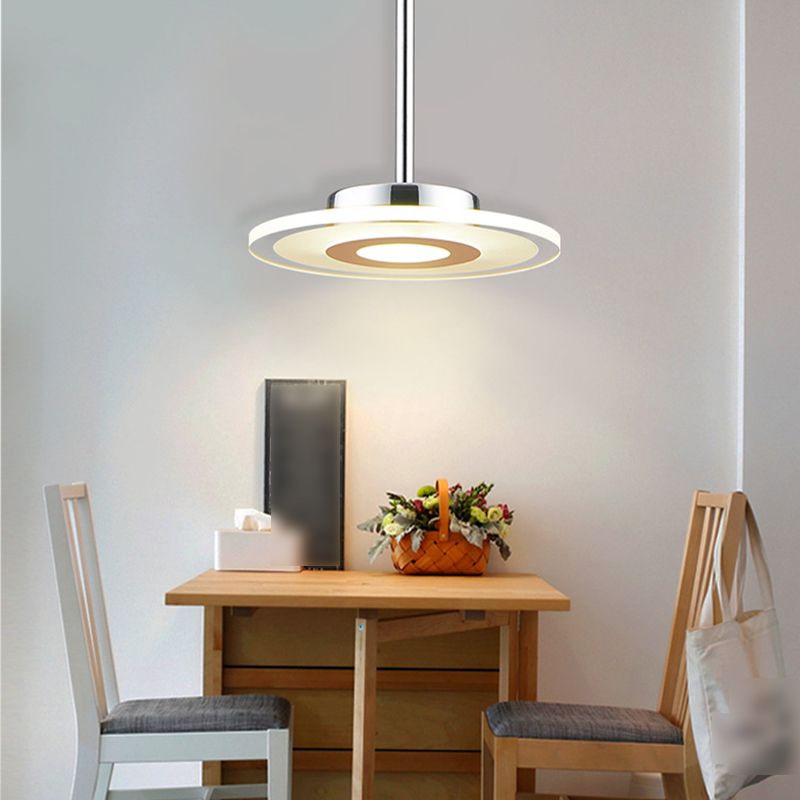 Simplicité LED Pendante luminaire de drop lampe à chute géométrique avec ombre acrylique