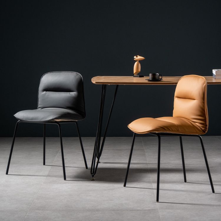 Silla de cocina de estilo moderno, sillas sin brazos con patas de metal