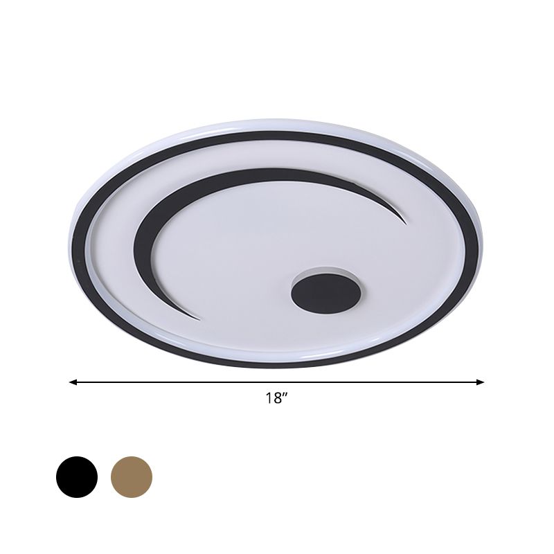 Lampe LED ronde encastrée en acrylique, style nordique, luminaire décoratif d'intérieur, idéal pour une chambre à coucher, noir/or, blanc/lumière chaude