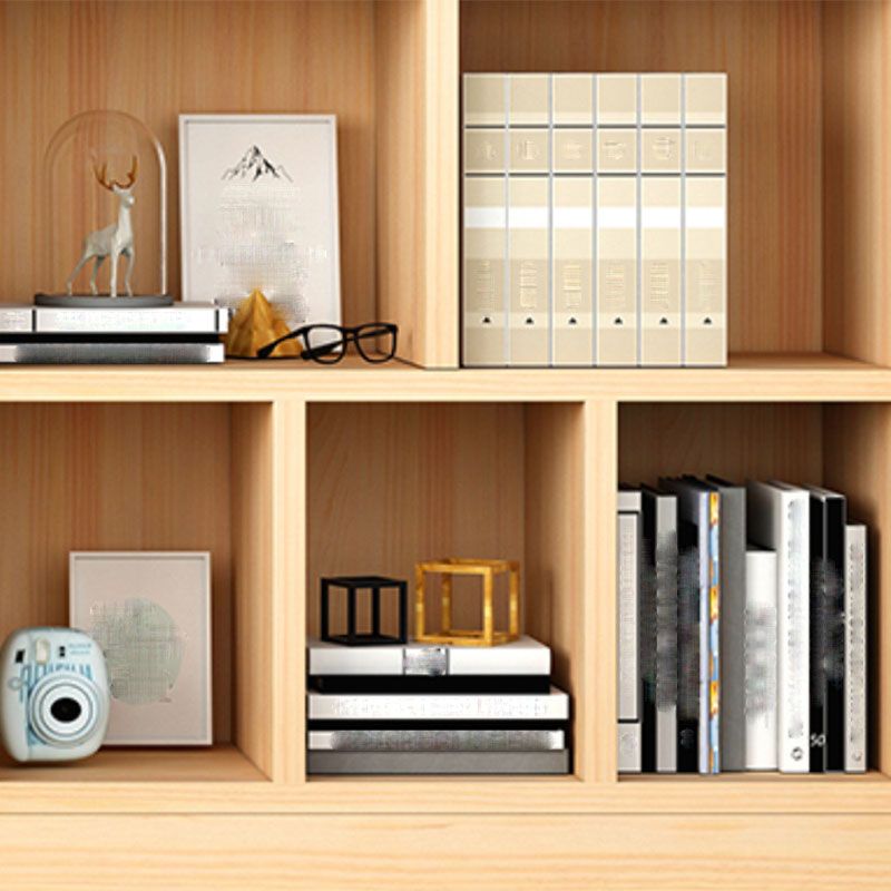 Closed Back Standard Bookshelf Wooden Contemporary Bookcase with Shelves