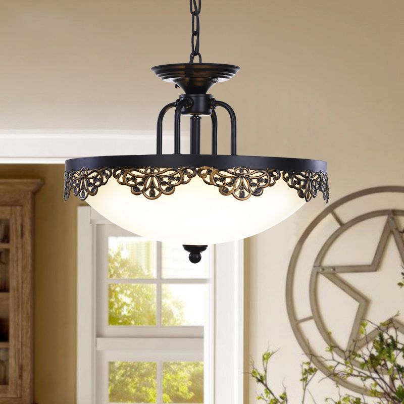 2 lampadine a cupola lampadario il lampadario appeso alla lampada in vetro opale in vetro opale