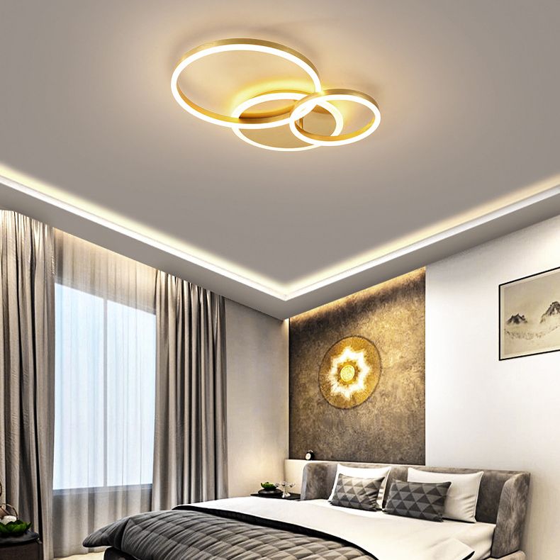 Circle Flush Mount Light Fixtures Ultra-Contemporary Metal Ceiling Light Fixtures for Living Room