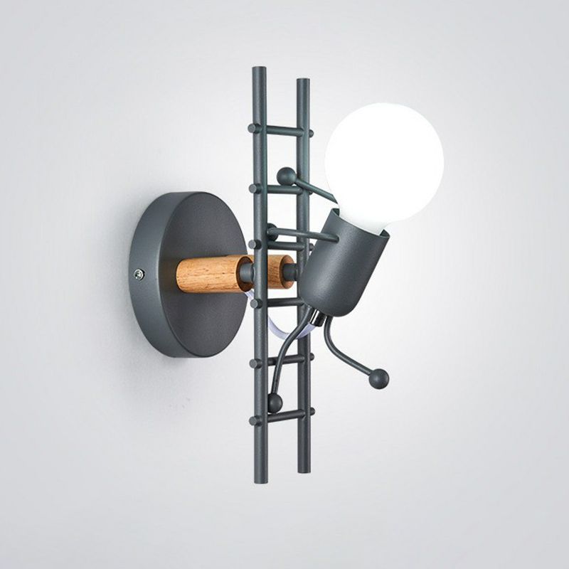 Ladder Stick Man Wall Lighting Decorative Metal 1-Head Bedside Wall Mounted Light