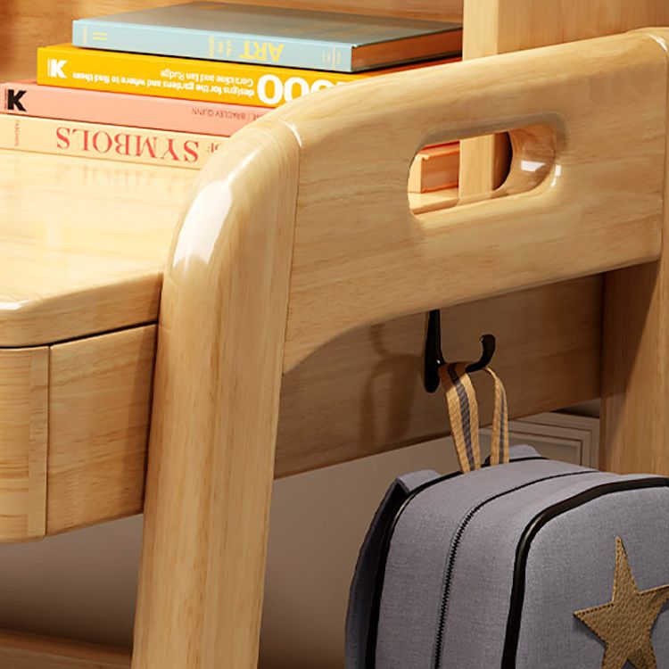 Modern Rubber Wood Study Desk Multifunctional Lifting Desk with Drawer