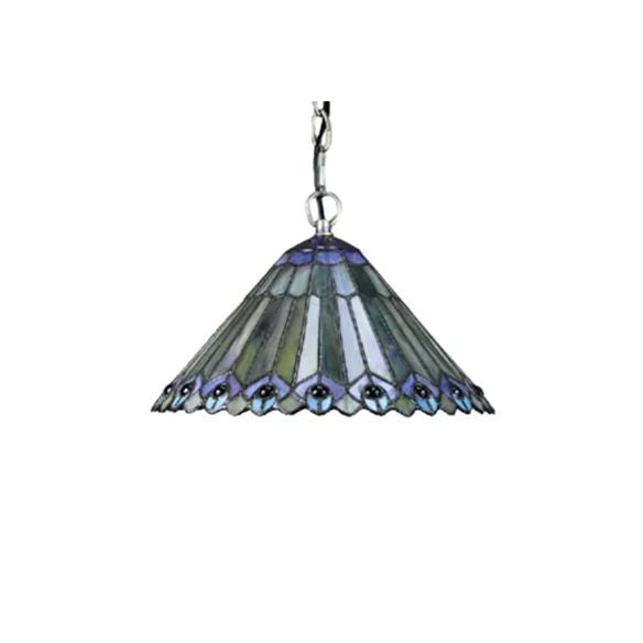 Kitchen Pendant Lights Stained Glass with Adjustable Chains Tiffany Cone Ceiling Fixture