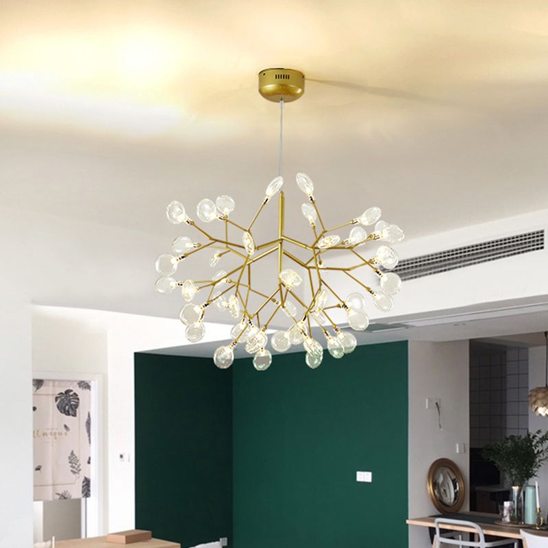 Twig Living Room Pendant Lamp Metallic LED Minimalistic Chandelier Lighting Fixture