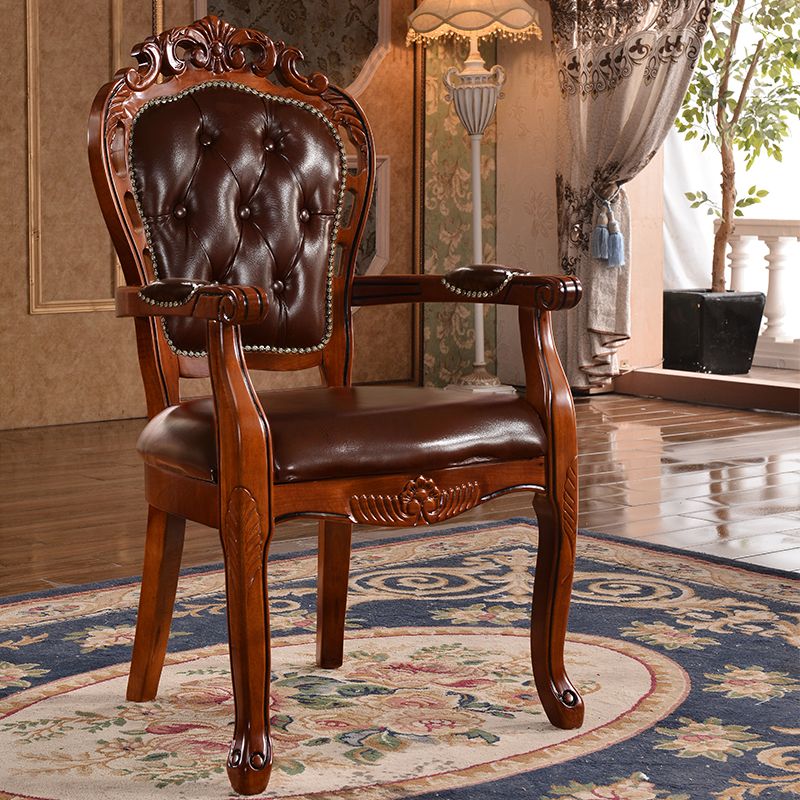Sillas de madera de caucho estilo escandinavo, sillón con respaldo abierto para cocina (juego de 2)