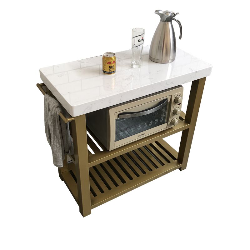 Home Dining Kitchen Island Table Modern Rectangular Iron Prep Table