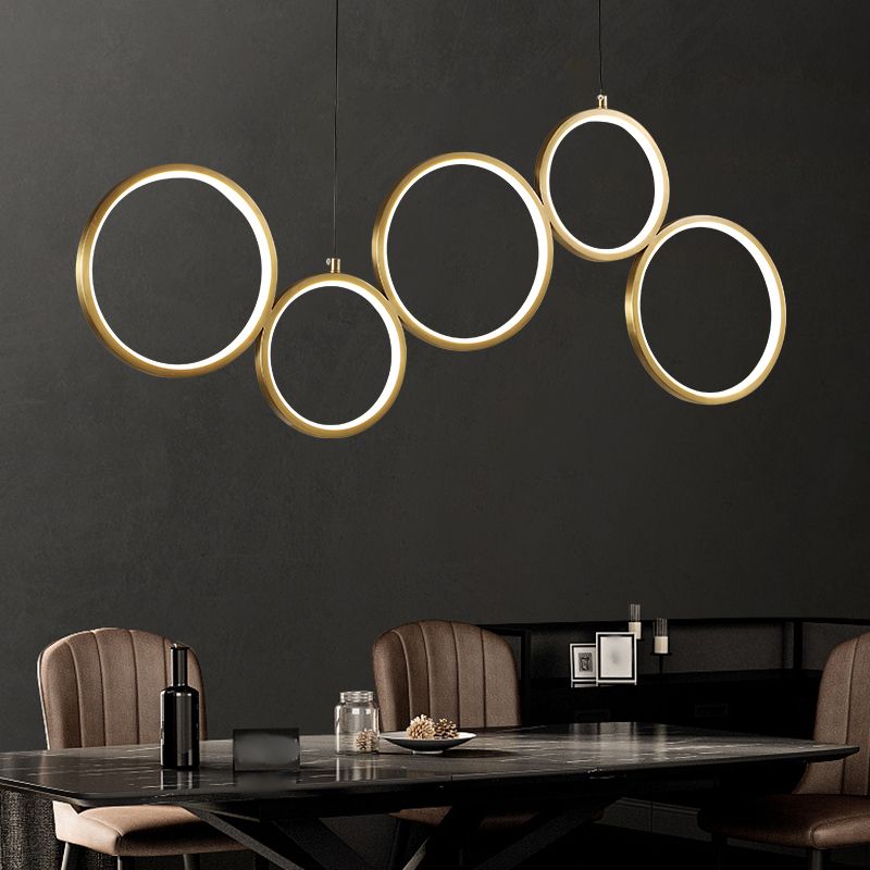 Circle Form Island Lichter moderner Metall 5-Licht-Inselbeleuchtung