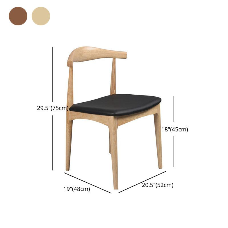 Wood Dining Side Chairs Industrial Style Open Back Side Chair for Kitchen