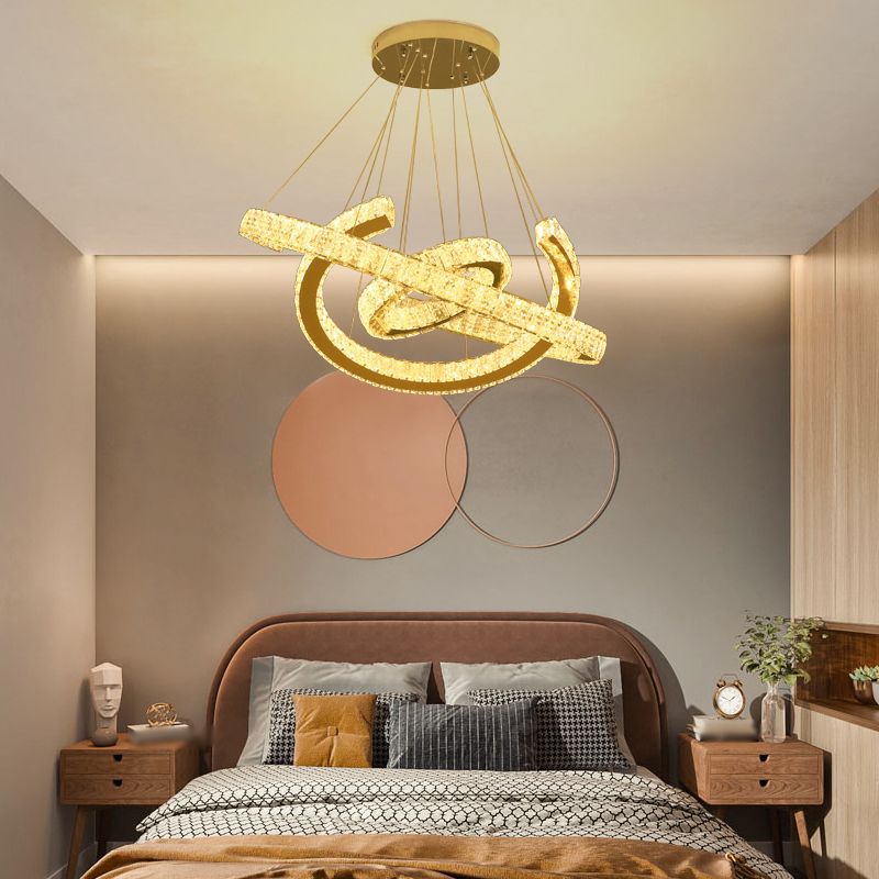 Ring Crystal Soffitto a sospensione Contemporanee Camera da letto Apparecchi di illuminazione