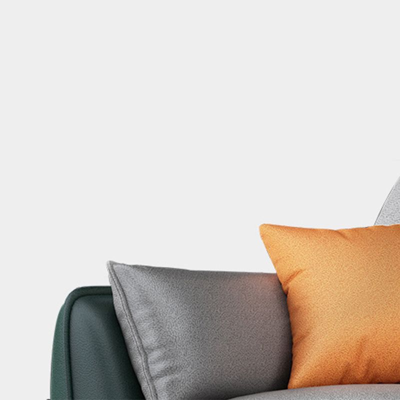 Scandinavian L-Shape Faux Leather Sectional with Storage for Apartment