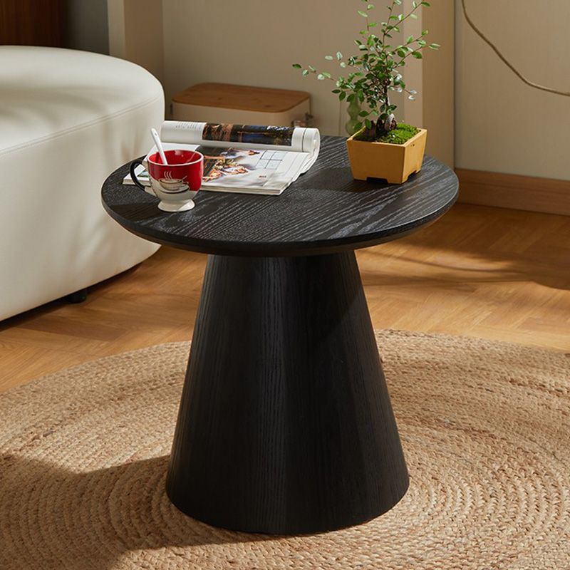 Contemporary Coffee Table Solid Wood Pedestal Coffee Cocktail Table