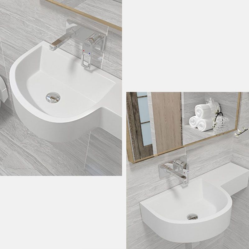 Contemporary Bathroom Sink Man Made Rock Specialty Wall Mount Bathroom Sink without Faucet