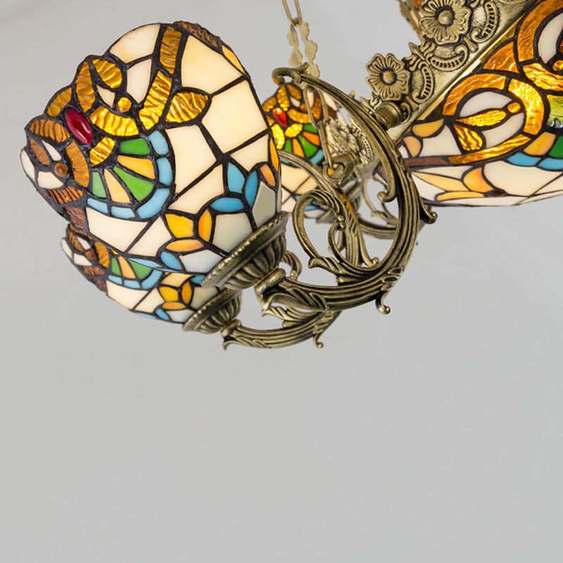 Luminaire ludique en forme de bol Talage de vitrail de style tiffany