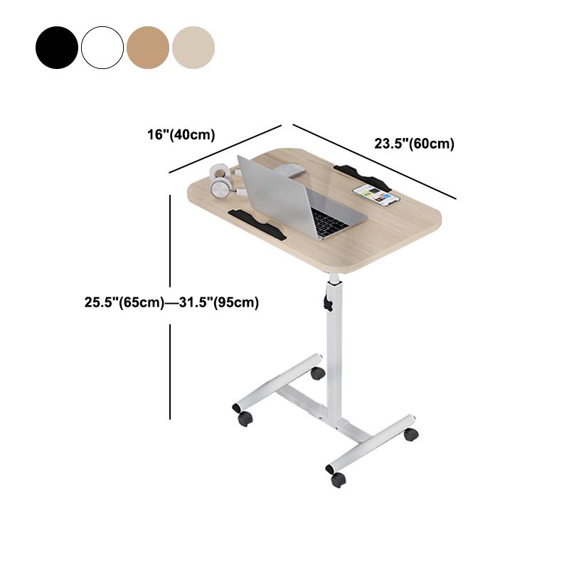 Modern Hight Adjustable Desk Home Curved Desktop Writing Desk with Caster Wheels