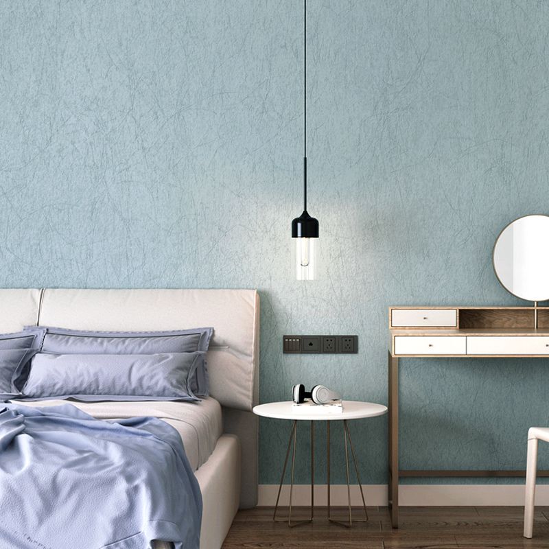 Minimalism Solid Wallpaper Light-Blue Unpasted Wall Decoration for Bedroom, Size Optional
