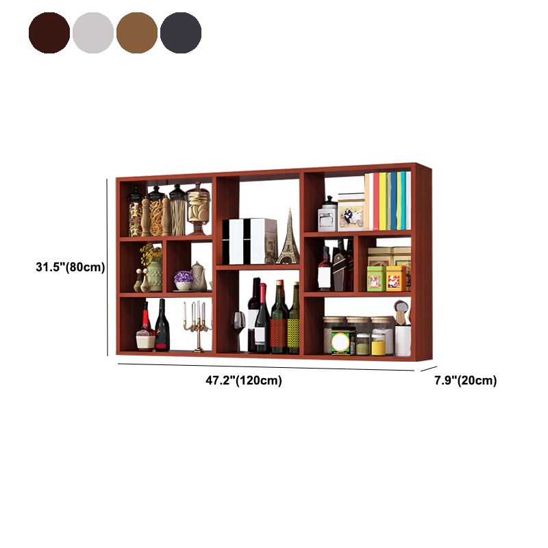 Contemporary Wooden Shelf Bookcase Wall Mounted Floating Bookcase