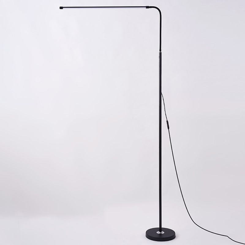 Linear Shape Metal Floor Light Modern Style 1 Light  Floor Light Fixtures in Black