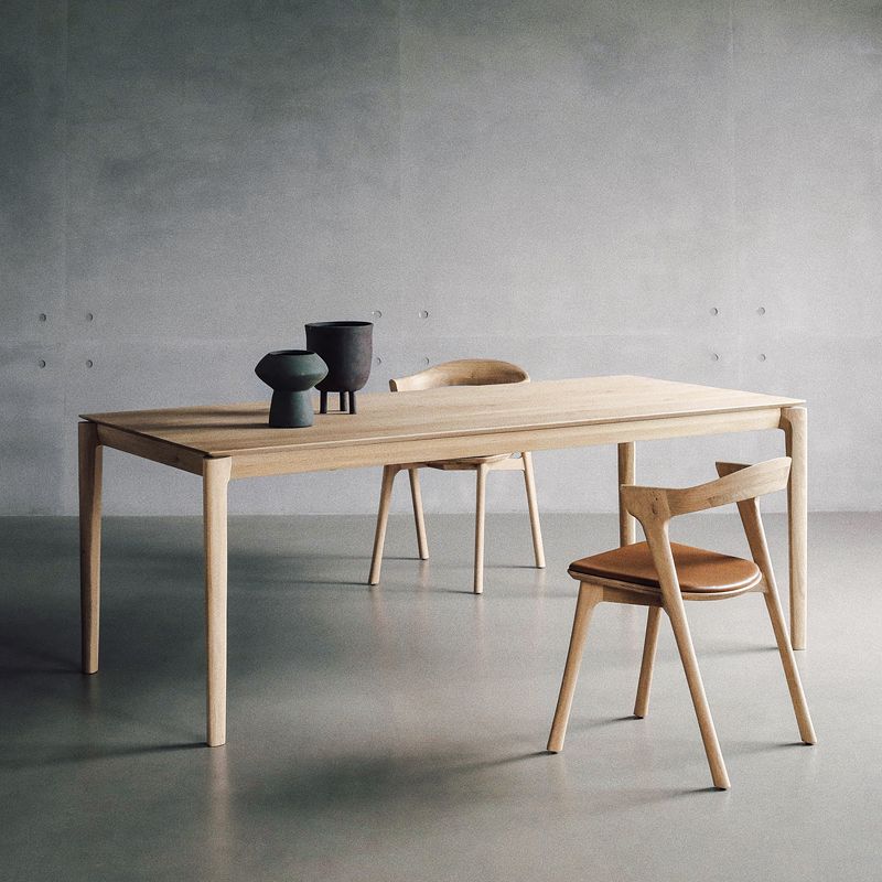 Rectangle Kitchen Dining Table Pine Solid Wood Table Modern with 4 Legs