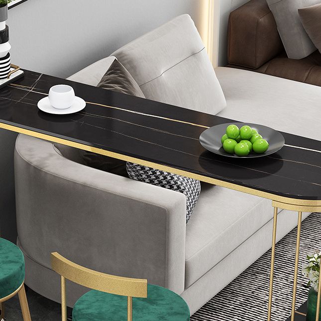 Modern Bar Dining Table Indoor Bar Height Table with Iron Base 42-Inch Top